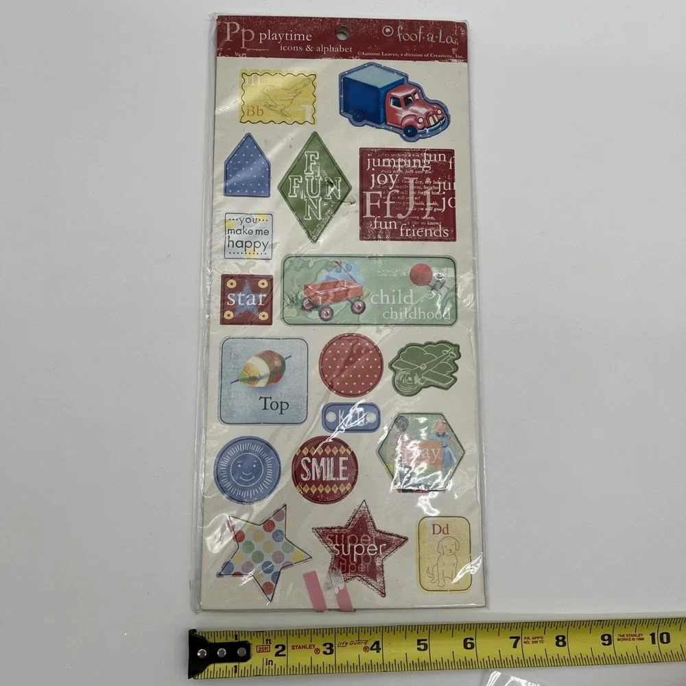 Lot of 12 Scrapbook Chipboard Stickers Embellishments Holiday Love Vintage