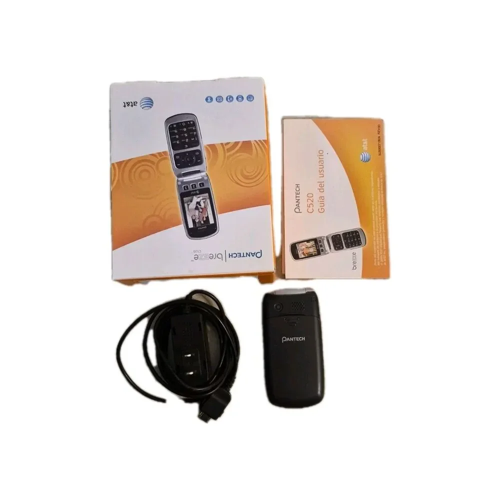 Pantech Breeze C520 Cellular Flip Phone AT&T Black Rare 2009