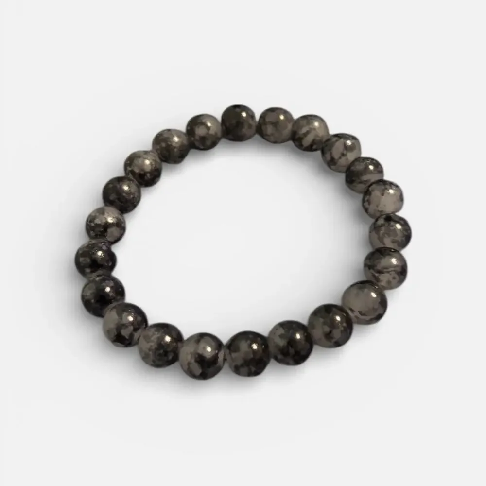 Smoky Gemstone Round Beaded Stretch Bracelet