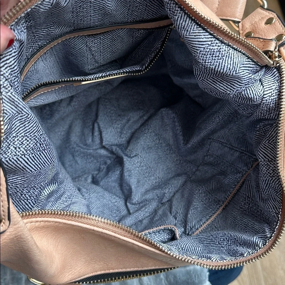 Madison West Large Faux Leather Basket Weave Shoulder Tote Bag