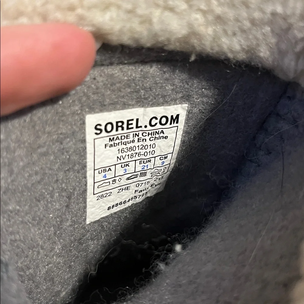 Sorel Toddler Black 1964 PAC‎ Strap Winter Boots Size 4