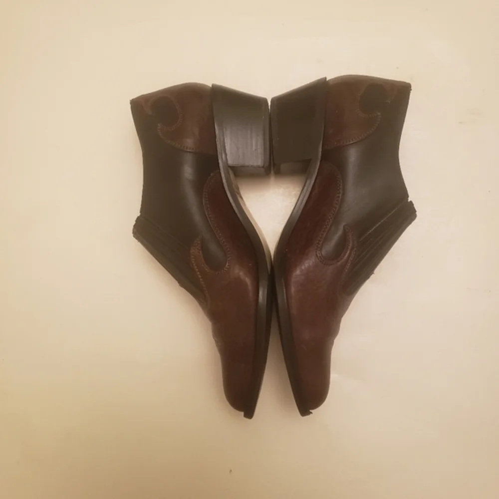 Dingo‎ Western Style Black brown Leather ankle Booties