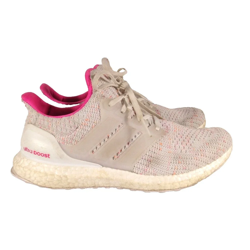 ADIDAS UltraBoost 4.0 DNA /Cloud White & Pink Running Shoes Women's Size‎ 9.5