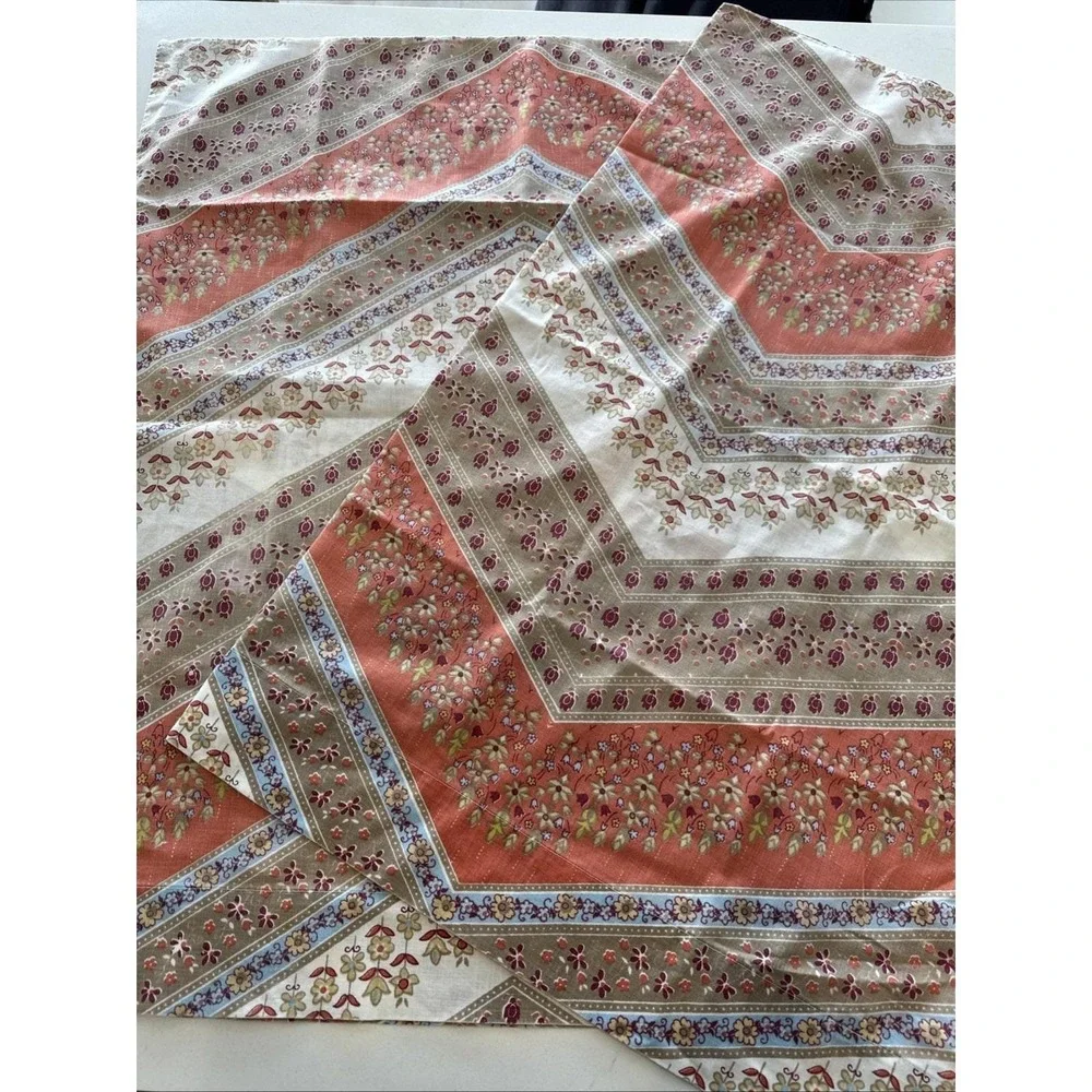 Lot 2 Vintage Cannon‎ Monticello Standard Pillowcases Floral Boho Earth Tones