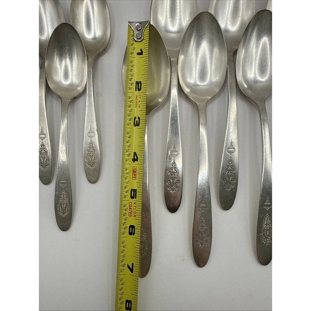 Vintage BIRD OF PARADISE Oneida Community Plate Tea/Soup Spoons Set of 13