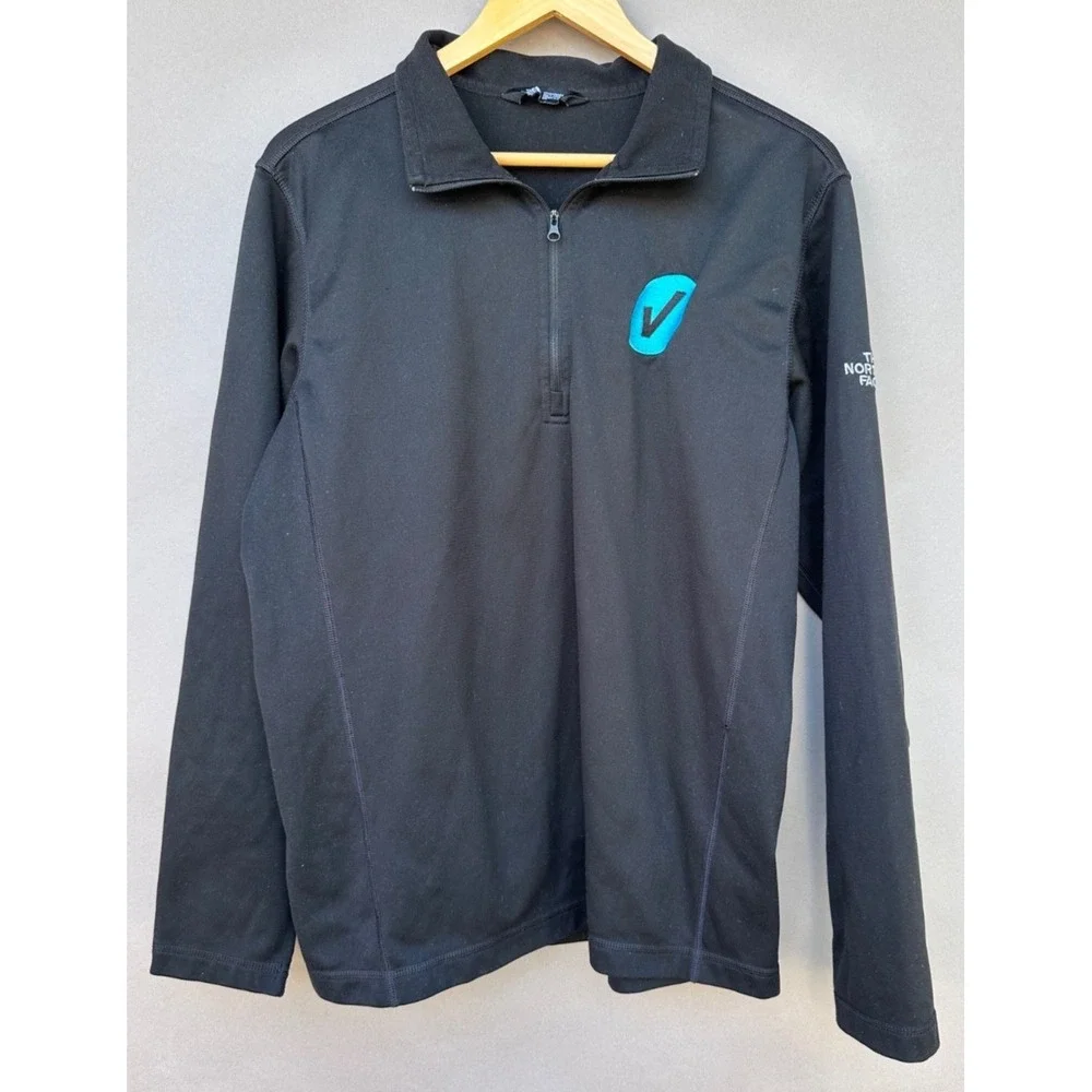 The North Face Men's Quarter Zip Jacket Black M Pullover Lightweight Custom READ