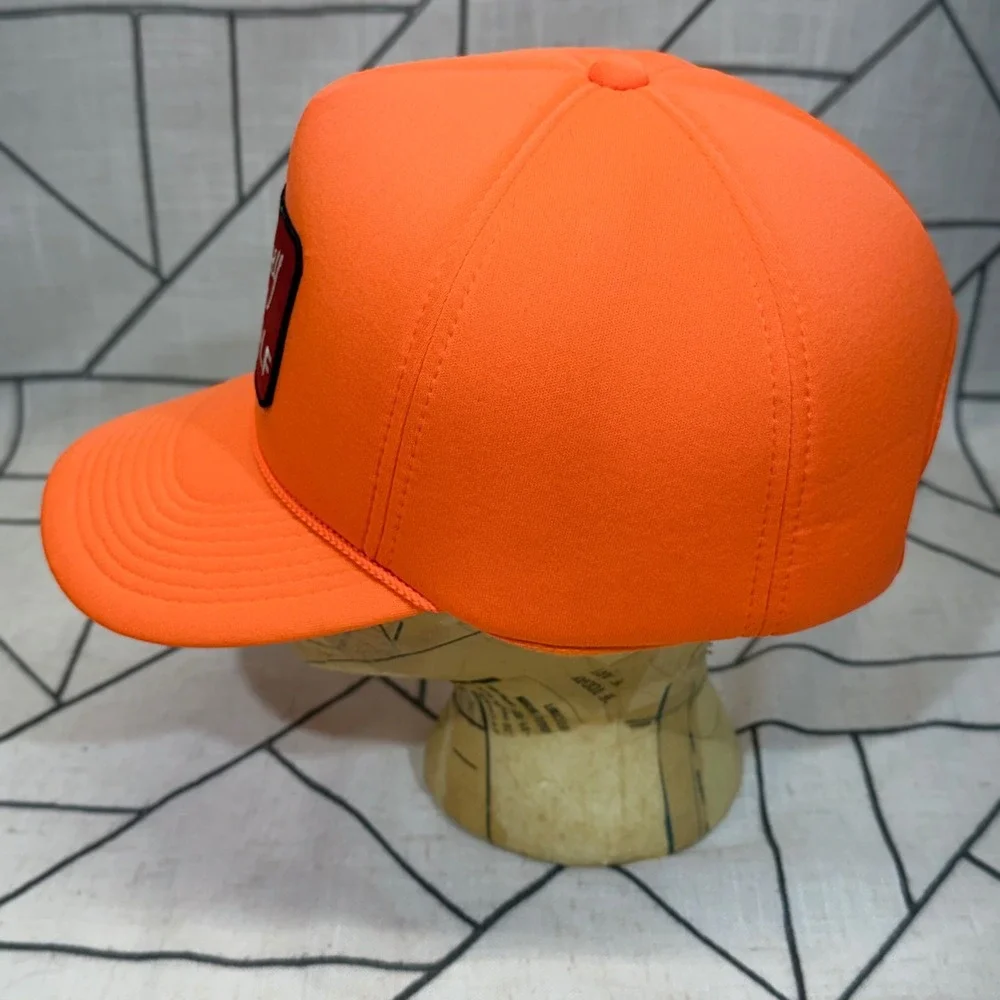 Cobra Turkey and the Wolf Trucker Hat OS Neon Orange Foam Snapback Patch Cap