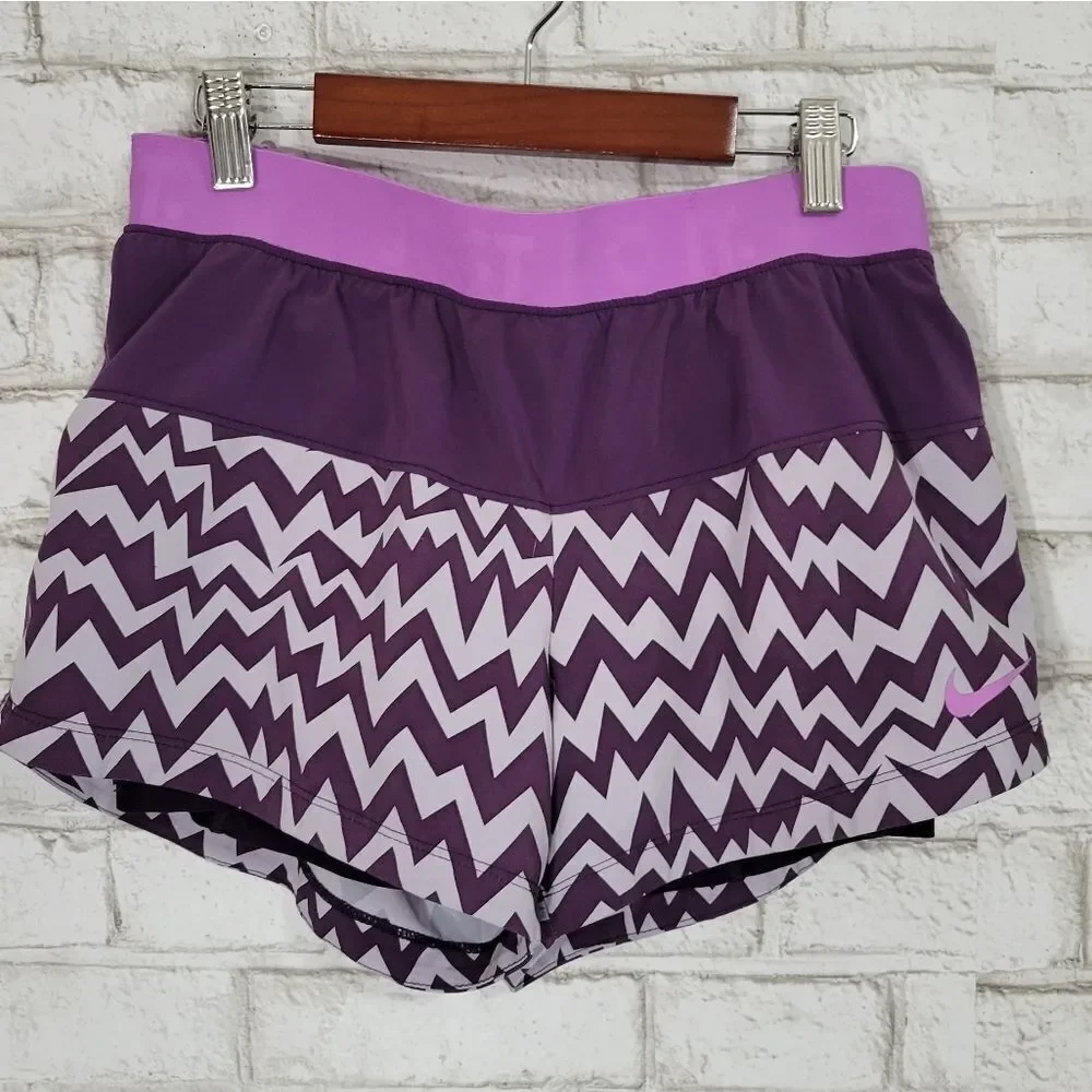 NIKE purple zig-zag athletic shorts