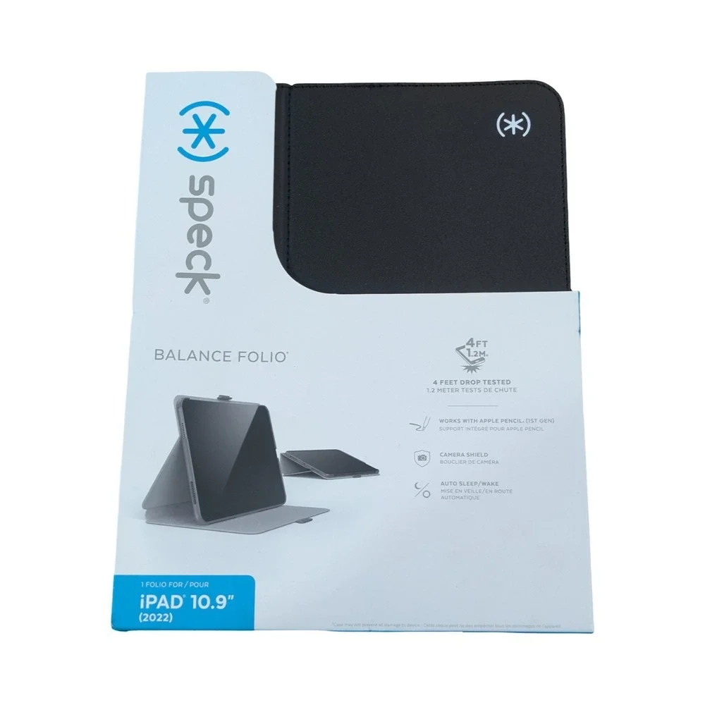 BbN Speck BALANCE‎ FOLIO Case for 2022 Apple iPad 10.9'' - Black/Charcoal New