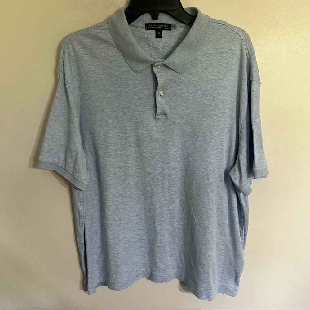 Banana Republic Luxury Touch Performance Men's Size XL Light Blue Polo‎ Shirt