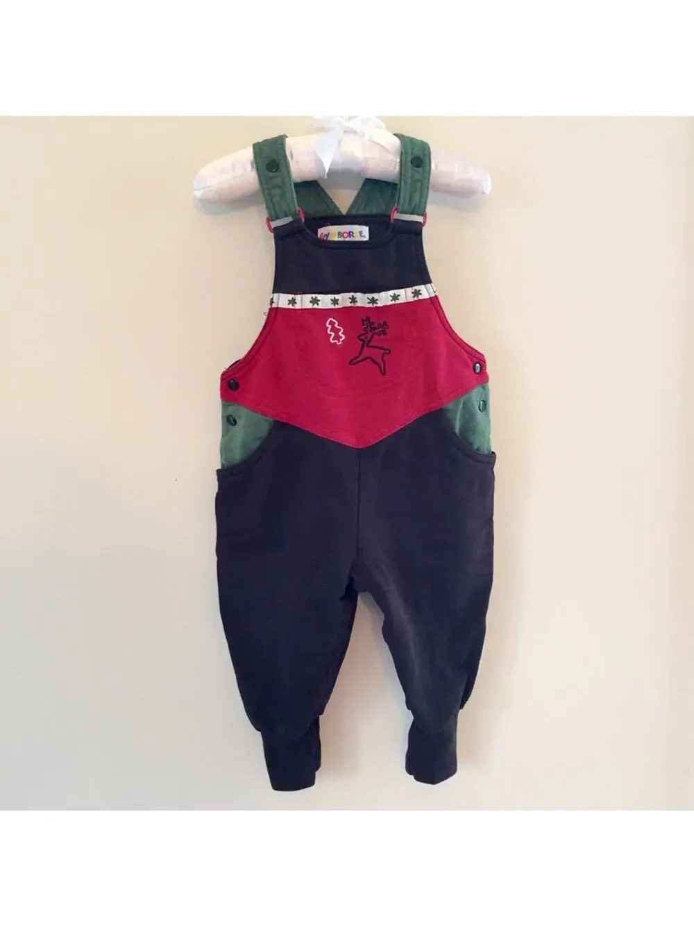 Vintage Gymboree Holiday Reindeer Overalls 12 Months