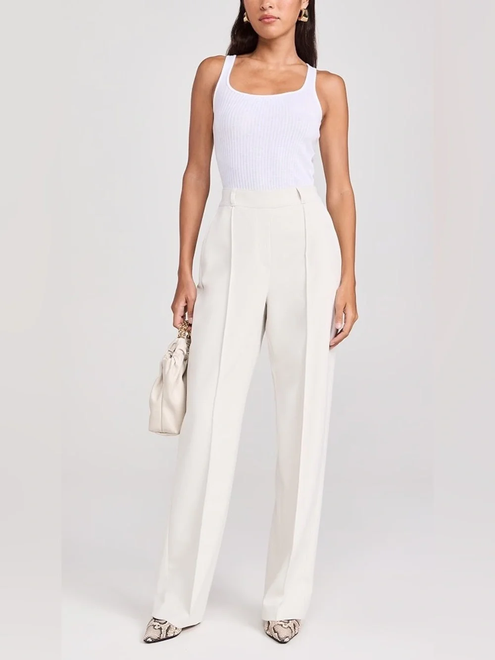 Spanx opacity crepe trouser in parchment-NWT