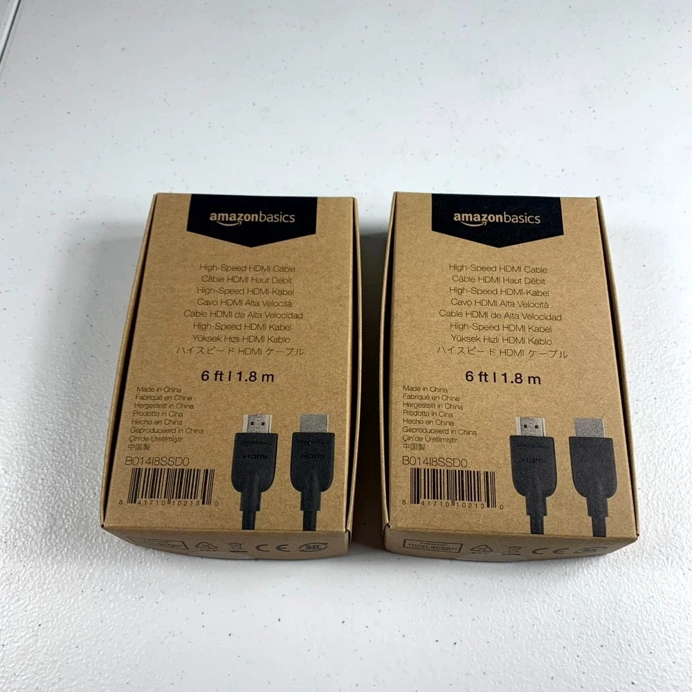 AmazonBasics High-Speed HDMI Cable 6 ft 4K 60Hz 2.0 Cord B014I8SSDO - Lot of 2‎