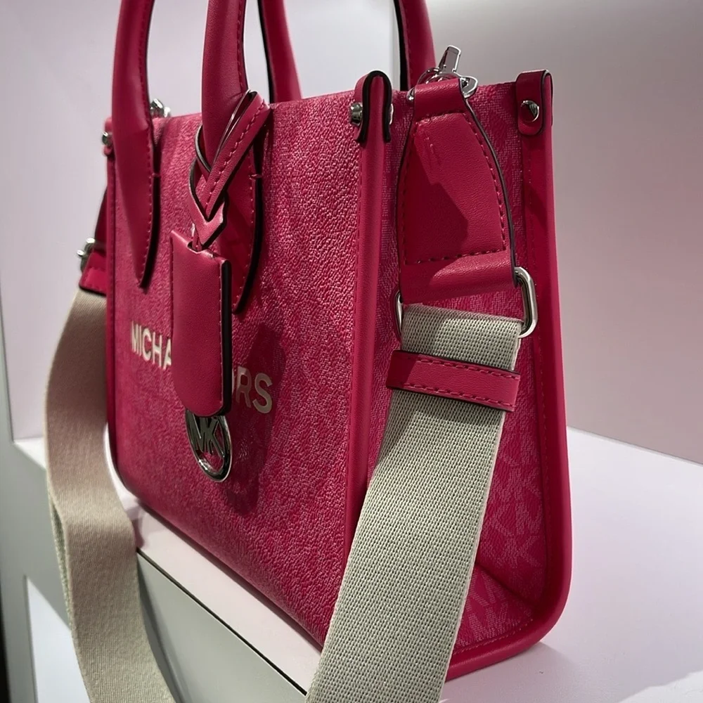 Michael Kors Mirella Small Signature Logo Crossbody Bag Dragonfruit NWT