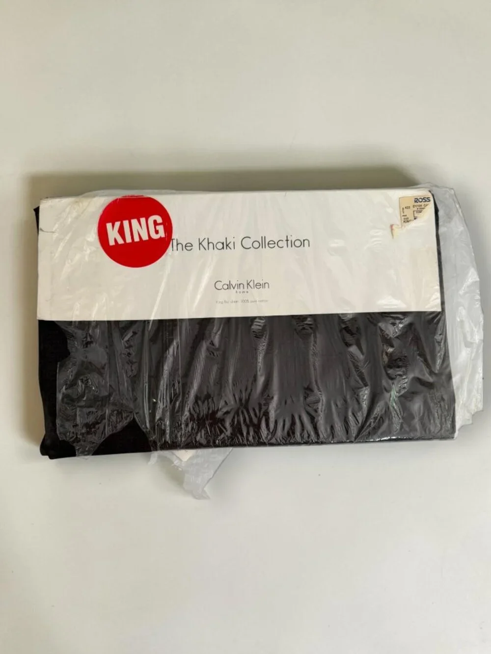 Calvin Klein Home Khaki Collection Sumatra Texture Glimmer King Flat Sheet NIP