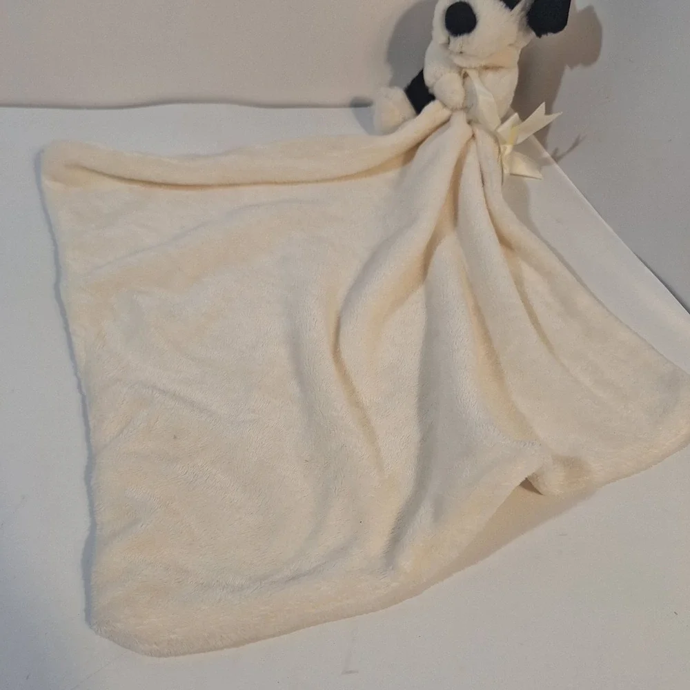 Jellycat Baby Raddle Dog White Black & Security Blanket Lovey Stuffed Animals