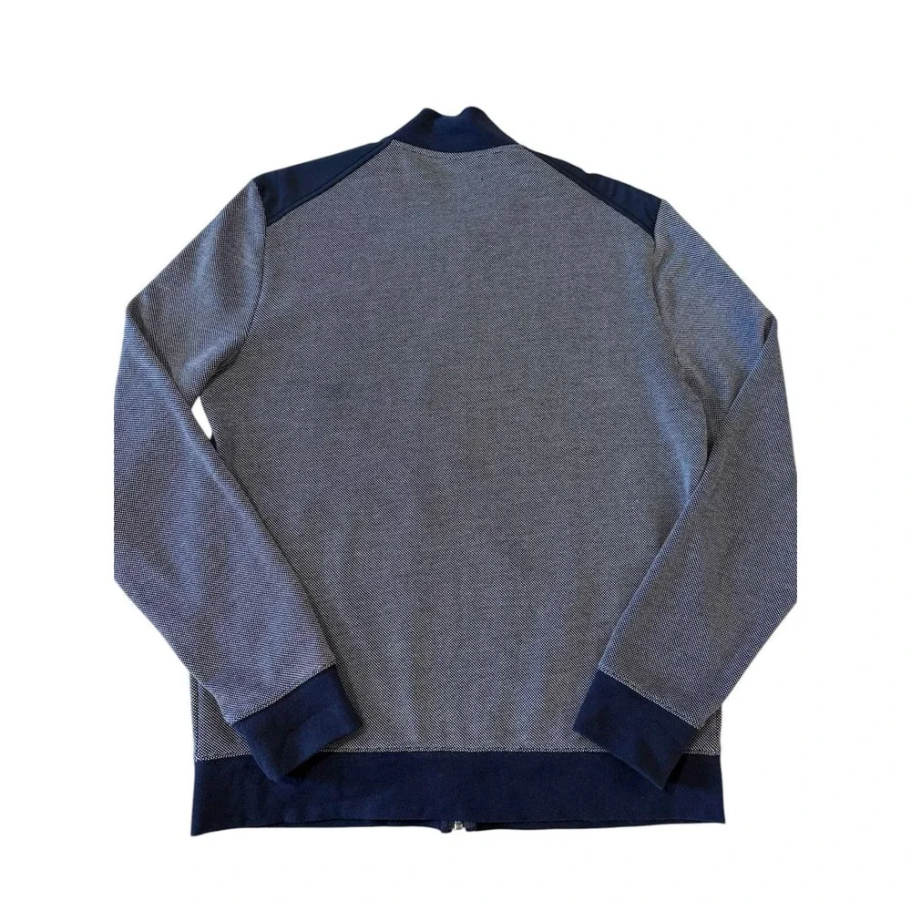 Banana Republic Men's M Blue Textured Knit Bomber Jacket Full Zip‎ Sweater Coat