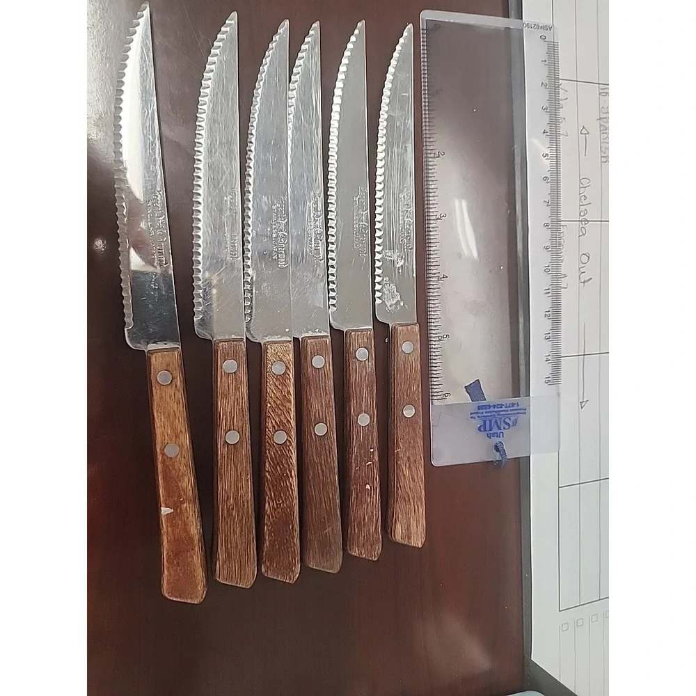 Set  Of 6 VTG ‎ Regent Sherwood Steak Knives Stainless. Made In Japan.