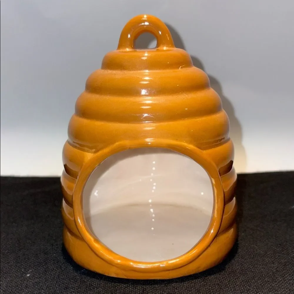 Boston Warehouse Ceramic Beehive Jar in Glossy Amber