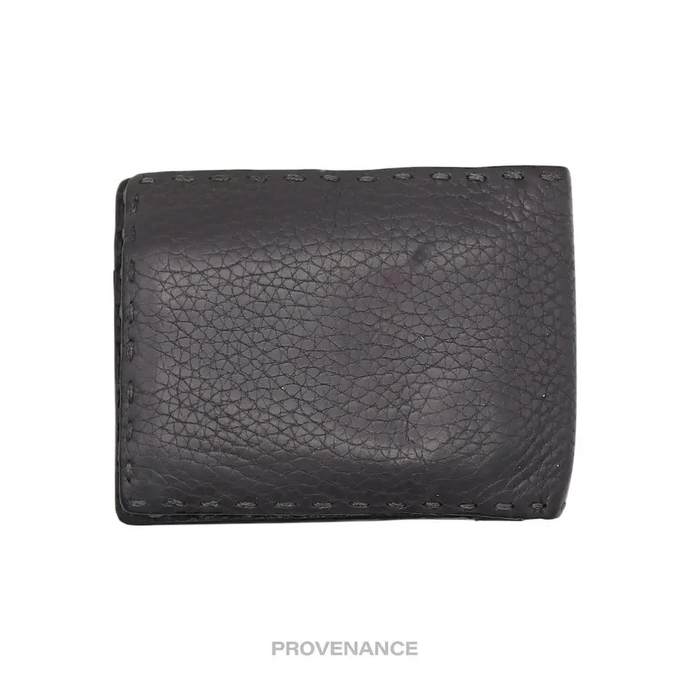 🔴 Fendi Selleria Horizontal Wallet - Charcoal Roman Leather