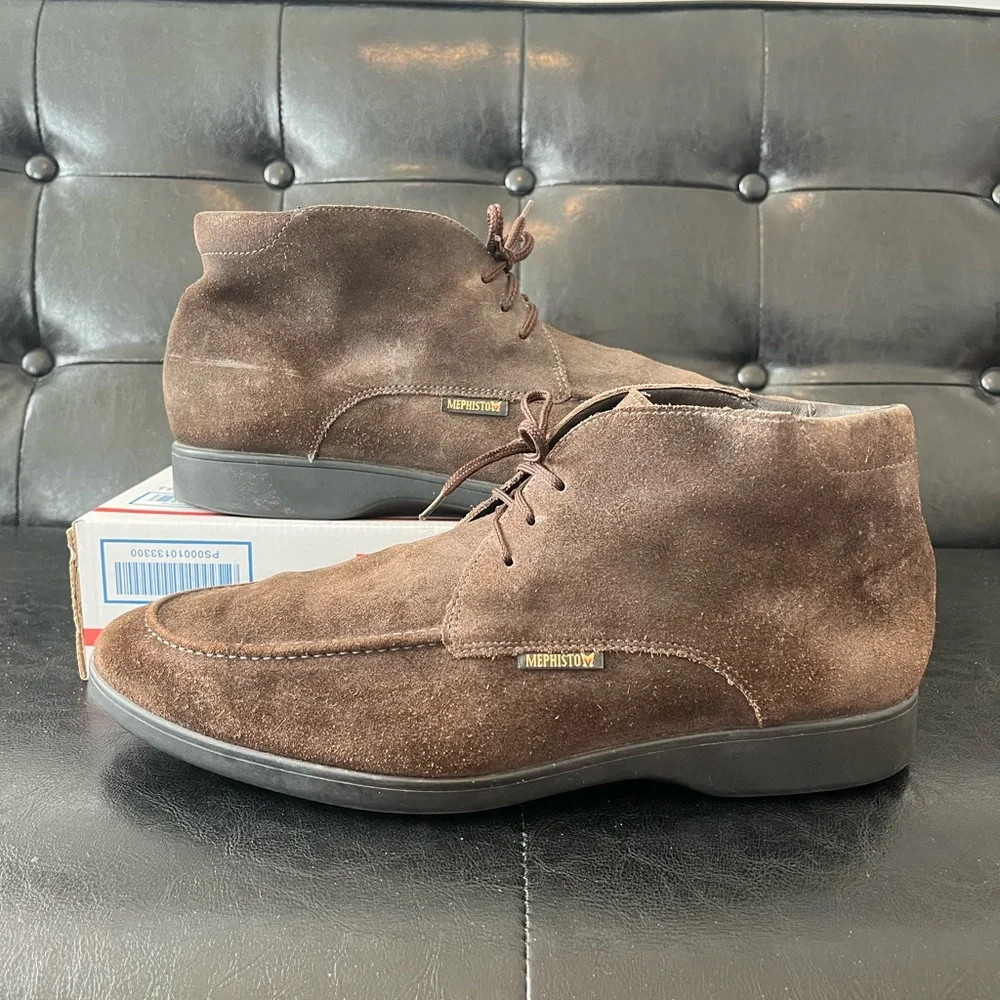 Mephisto Brown‎ Suede Moc Toe Chukka