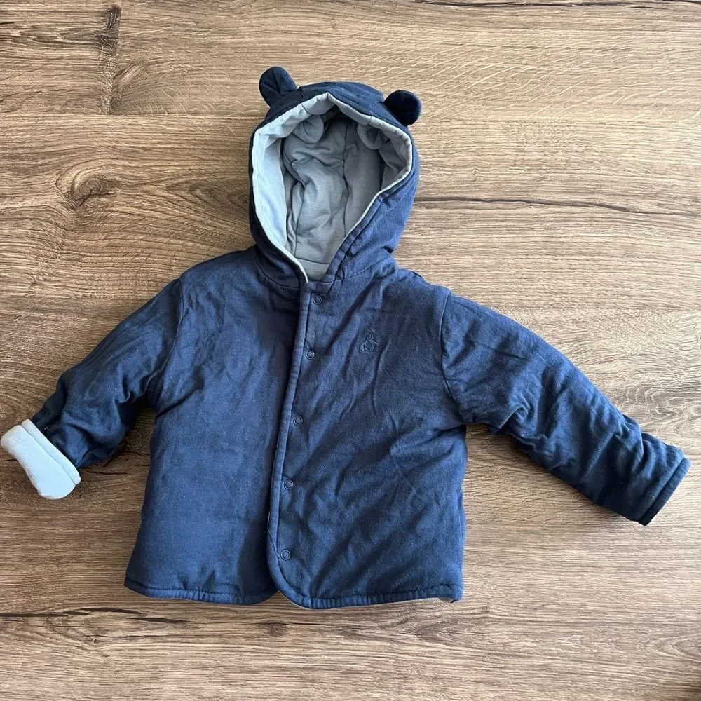 Gap Reversible Blue /Navy Kids Baby Hoodie size 6-12 mo