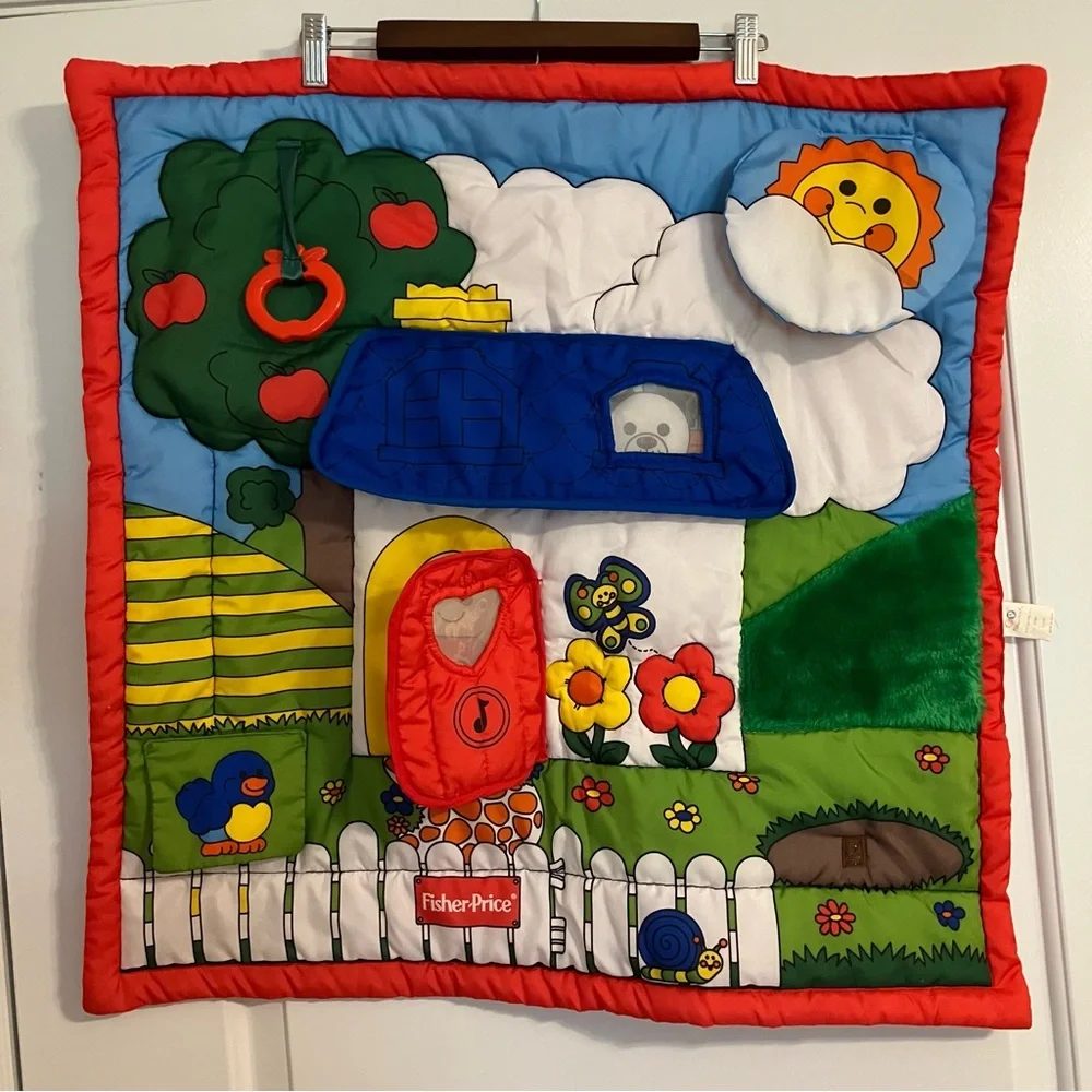 VTG 1990 Fisher-Price Little People Sensory Activity Tummy Time‎ Mat for Babies