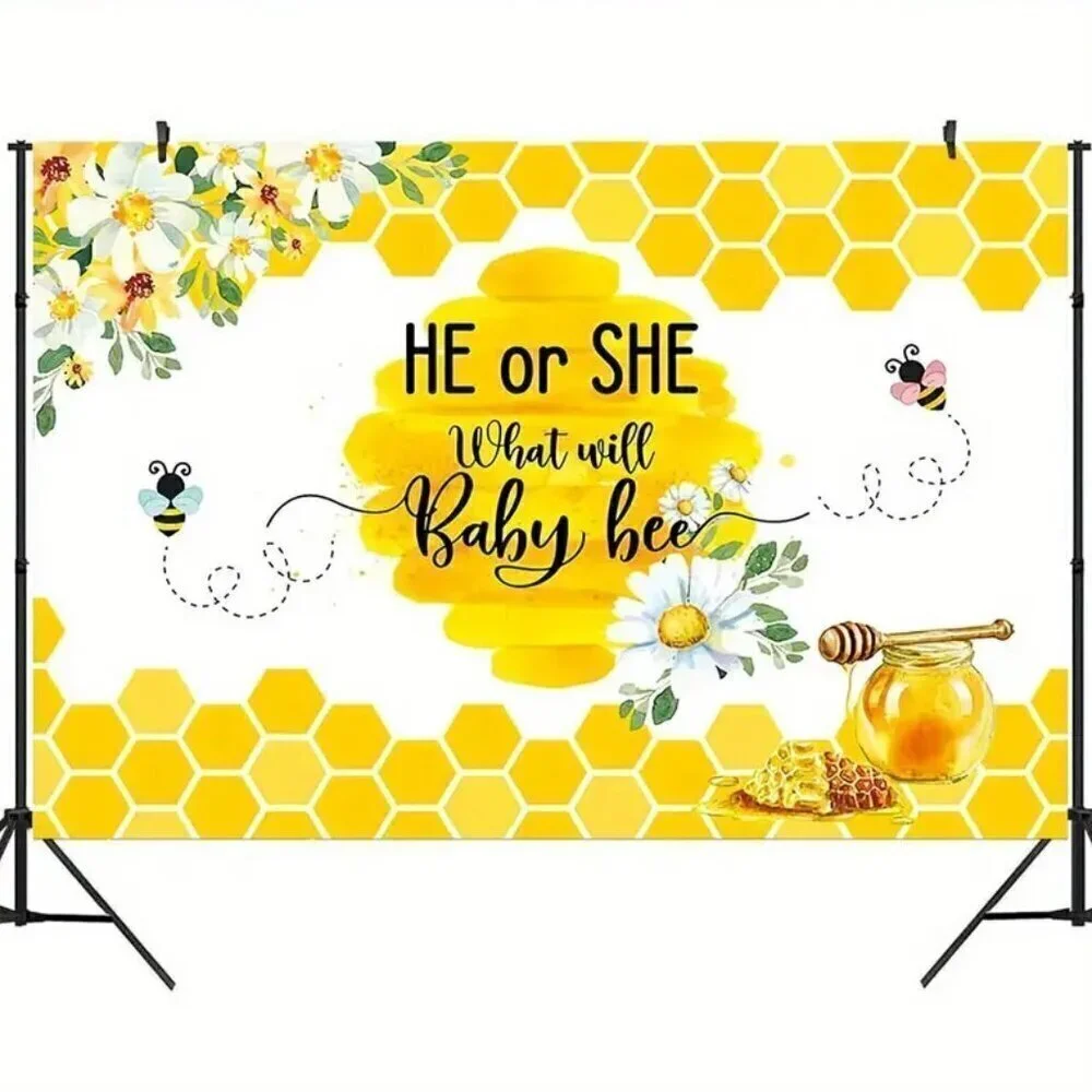 Honey Bee Gender Reveal Photography Backdrop