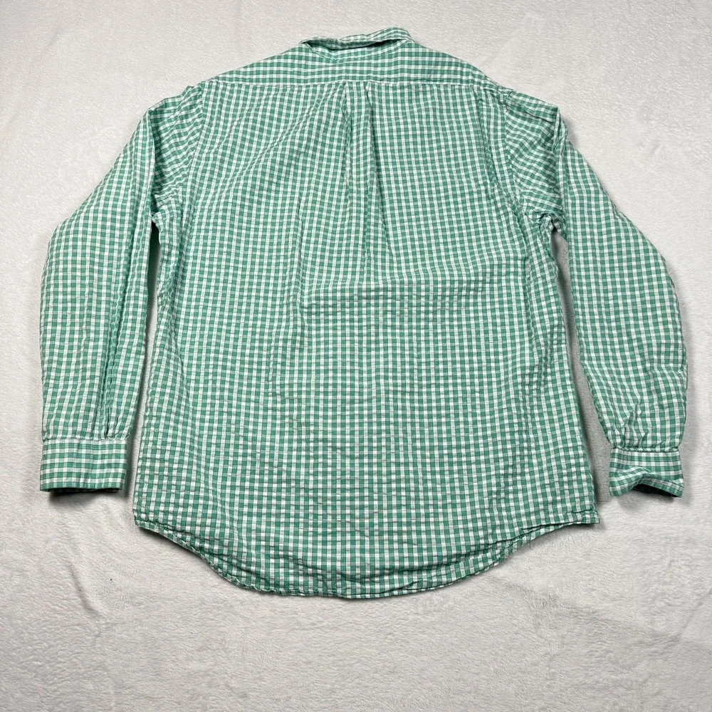 Brooks Brothers Regent Shirt Mens Large Green‎ Check Long Sleeve Button Front