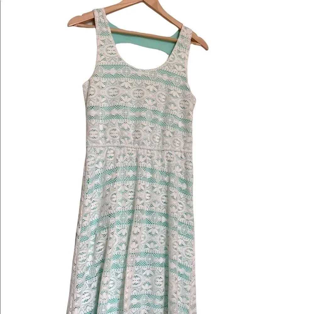 Maurices Mint & Cream Lace Dress Medium