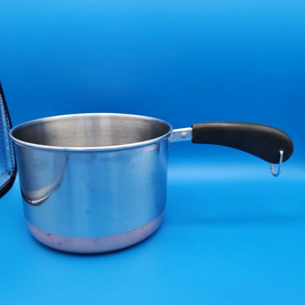 Vintage Revere Ware (?) Copper Bottom 1‎ Quart Stainless Saucepan