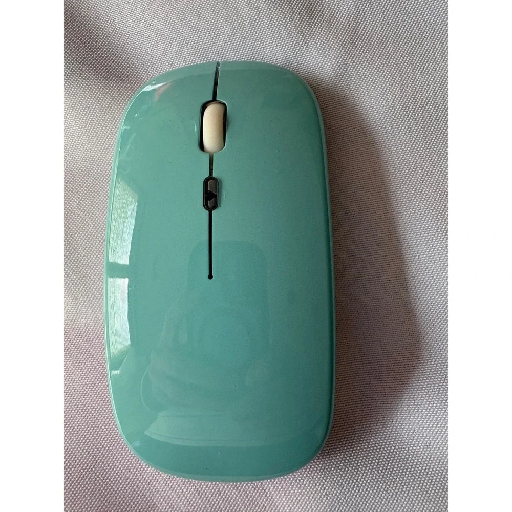 Okimo Wireless Mouse Teal Slim Portable Optical 2.4G USB Receiver‎ Glossy Mint