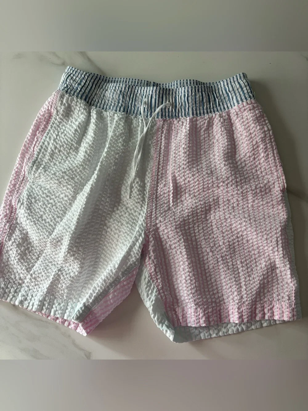 Crewcuts Blue and White Striped Swim Trunks 16 y.o.