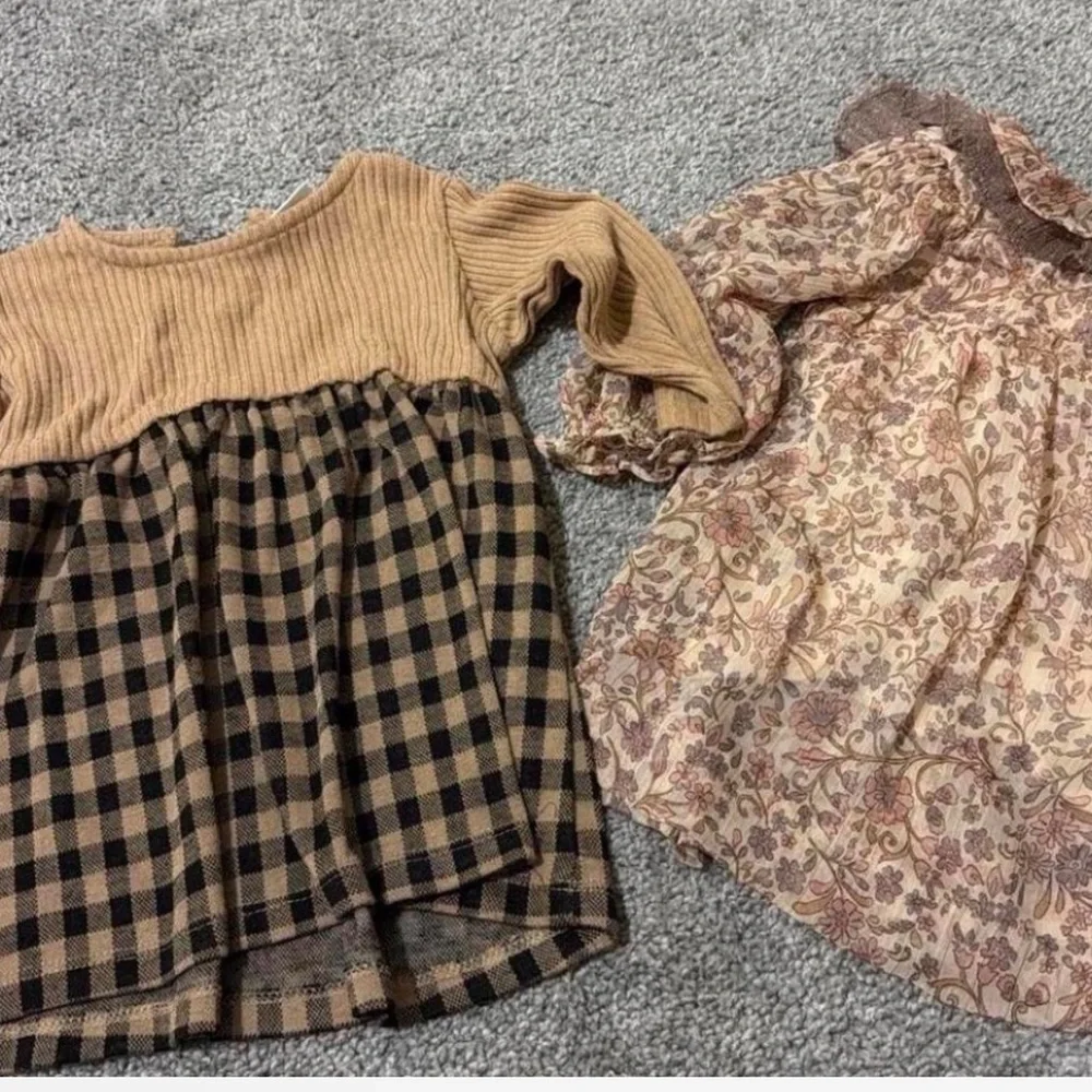 Plaid and Floral Baby Dresses