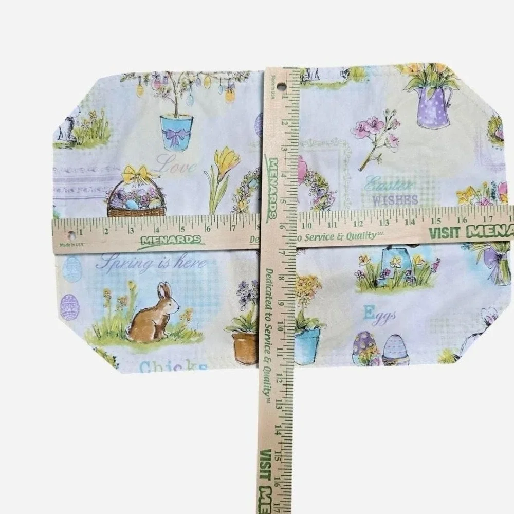 Easter Placemats Set of 4 Spring Bunny Chick Floral Pastel Table Decor‎ 17x12