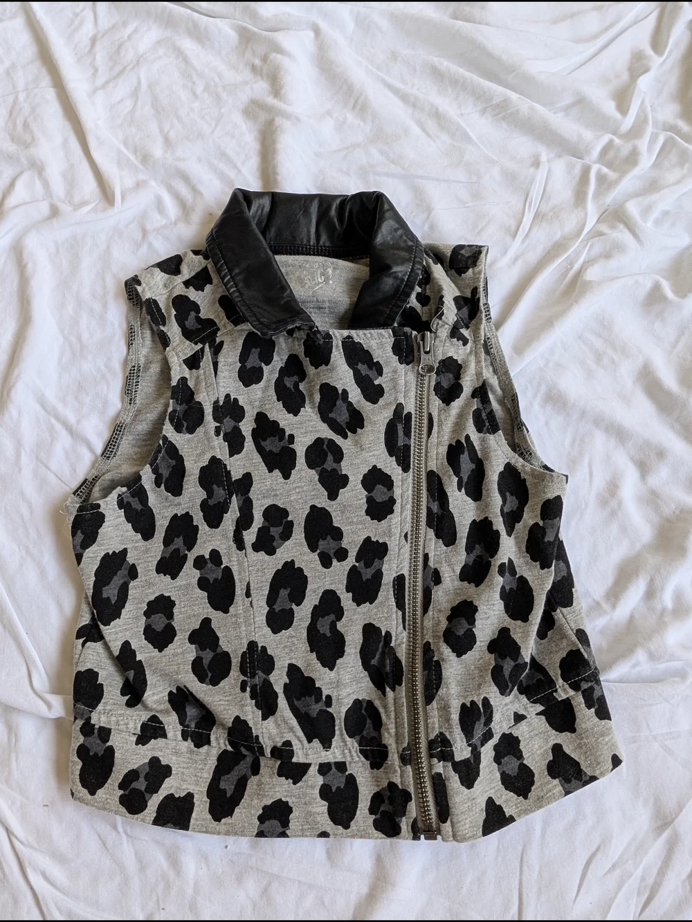 Justice Black Faux Leather Trim Grey Interior Jacket