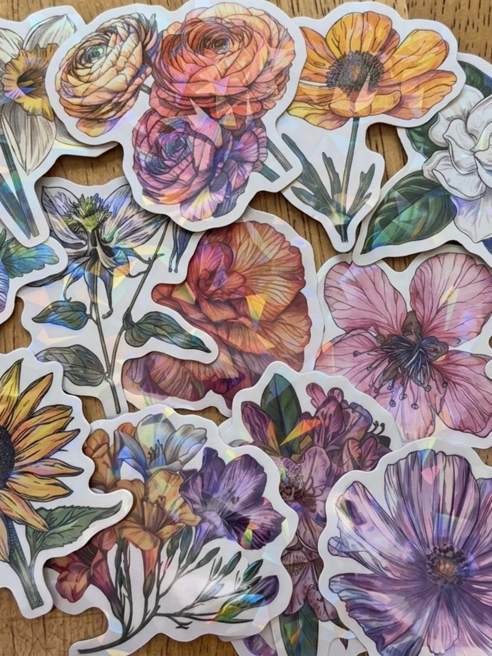 Poly Mailer Floral 50 PC Set - 25 10x13 12x15 Poly Mailers & 25 Flower Stickers
