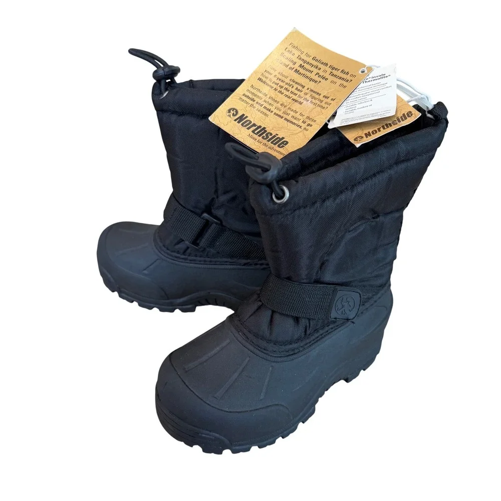 NWT Northside Kids Frosty Black Winter Snow Boots Thermolite Insulated Size‎ 10