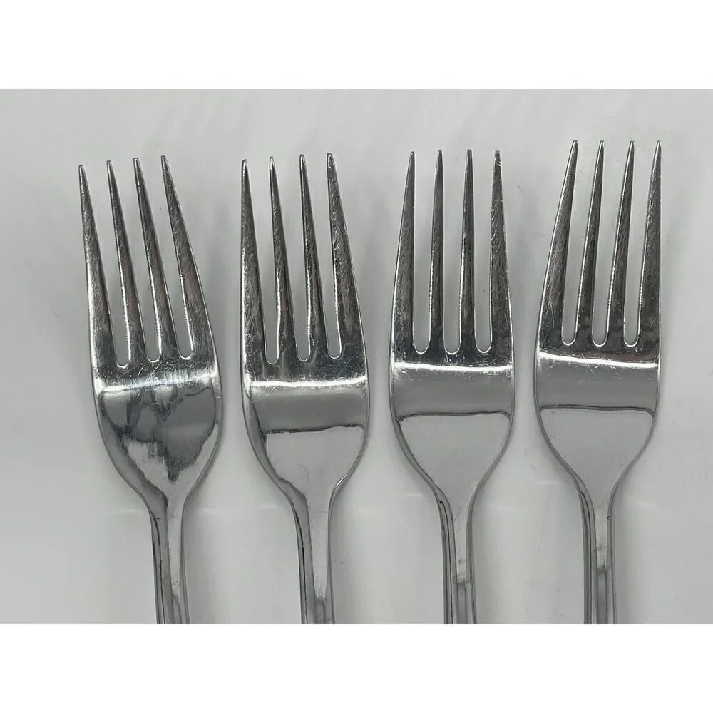 Oneida ICARUS Place Dinner Forks 8” Glossy Stainless Flatware Set Of 4