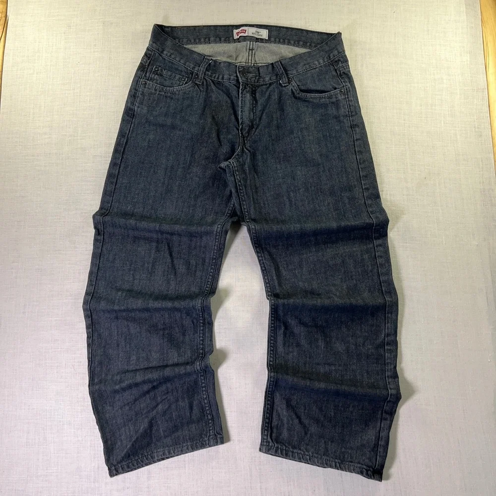 Levi's Boy Baggy 550 Jeans Husky 14 Wide Leg Skater Baggy Dark Relaxed Fit Denim
