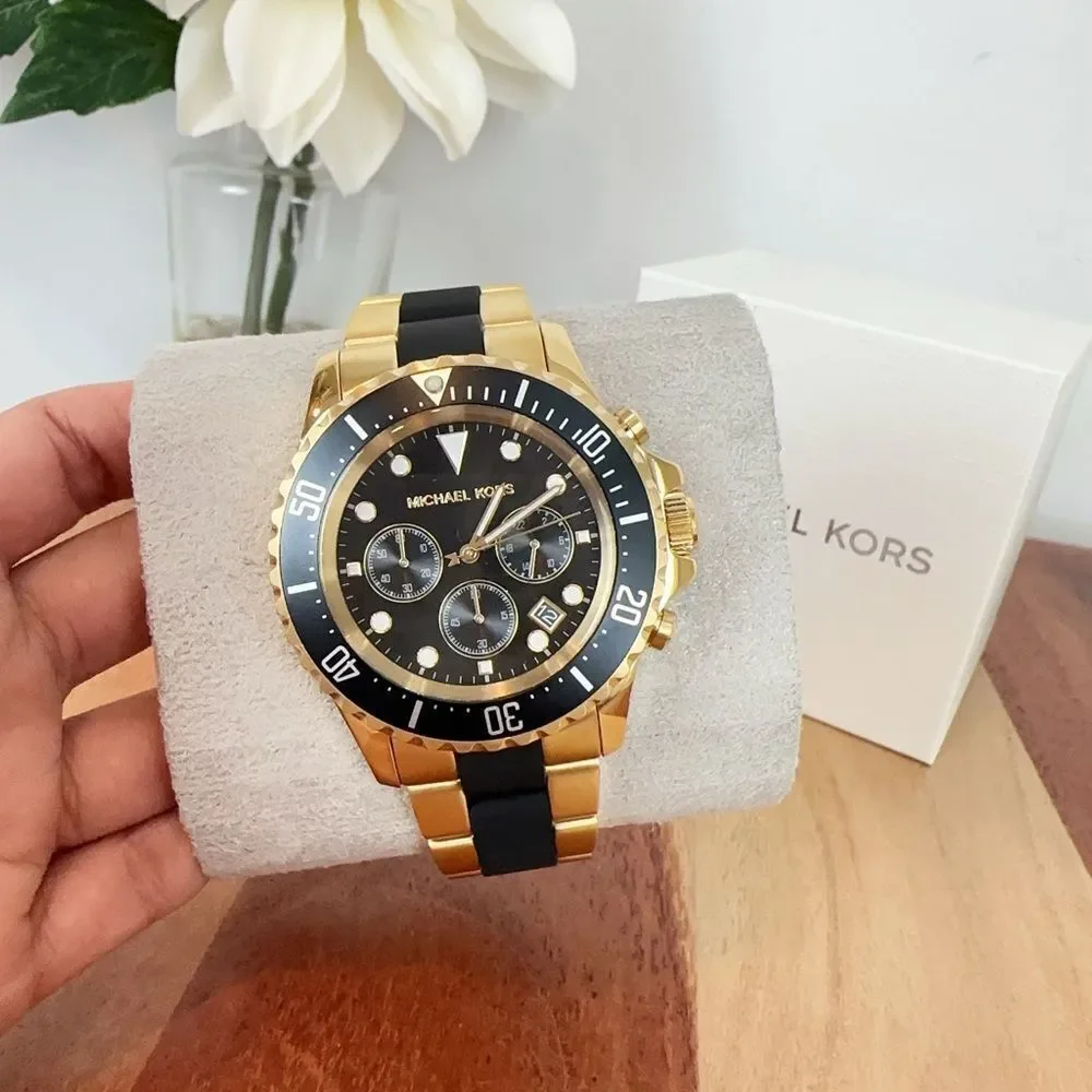 Michael Kors Everest Chronograph Two-Tone Stainless Steel and‎ Silicone Watch
