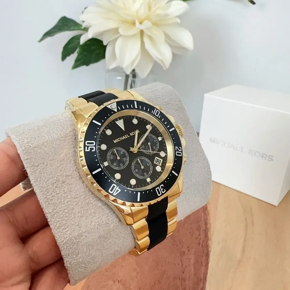 Michael Kors Everest Chronograph Two-Tone Stainless Steel and‎ Silicone Watch