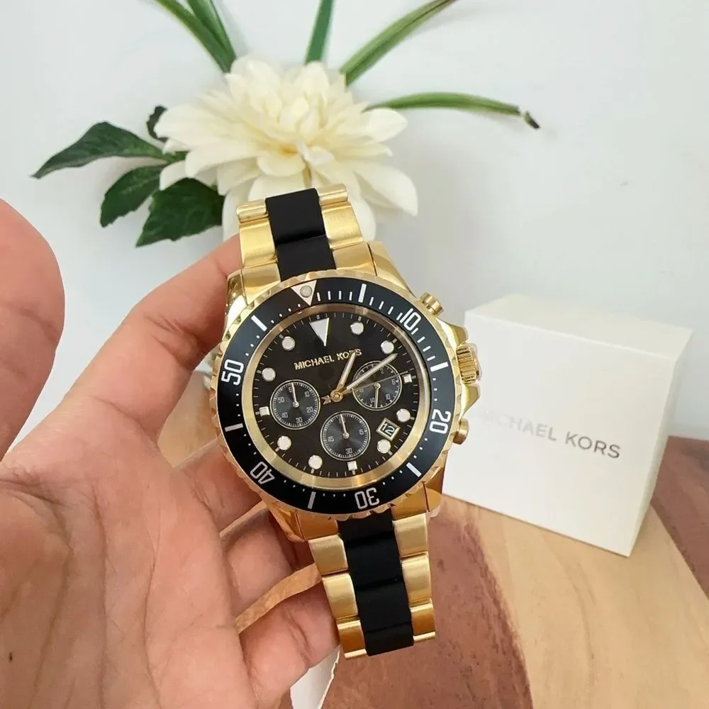 Michael Kors Everest Chronograph Two-Tone Stainless Steel and‎ Silicone Watch