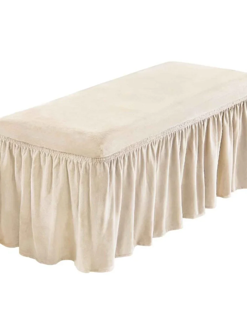 NICEEC Spandex Stretch Dining Bench Cover with Skirt N426