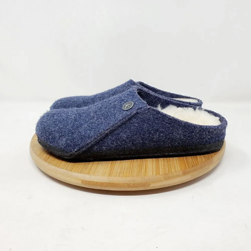 Birkenstock Zermatt‎ Shoes Kids 32 Blue Wool Slip On Mule Sandal Shearling