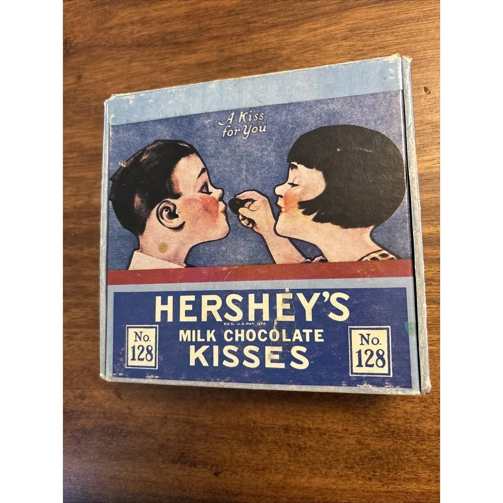 Vintage Hersheys Kisses Milk Chocolate Candy No.‎ 128 Empty Box Collectible