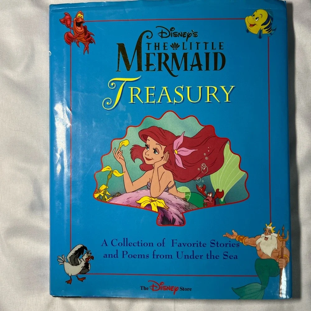 Vtg Disney Little Mermaid‎ Treasury 1993 Hardcover Storybook Ariel Disney Store