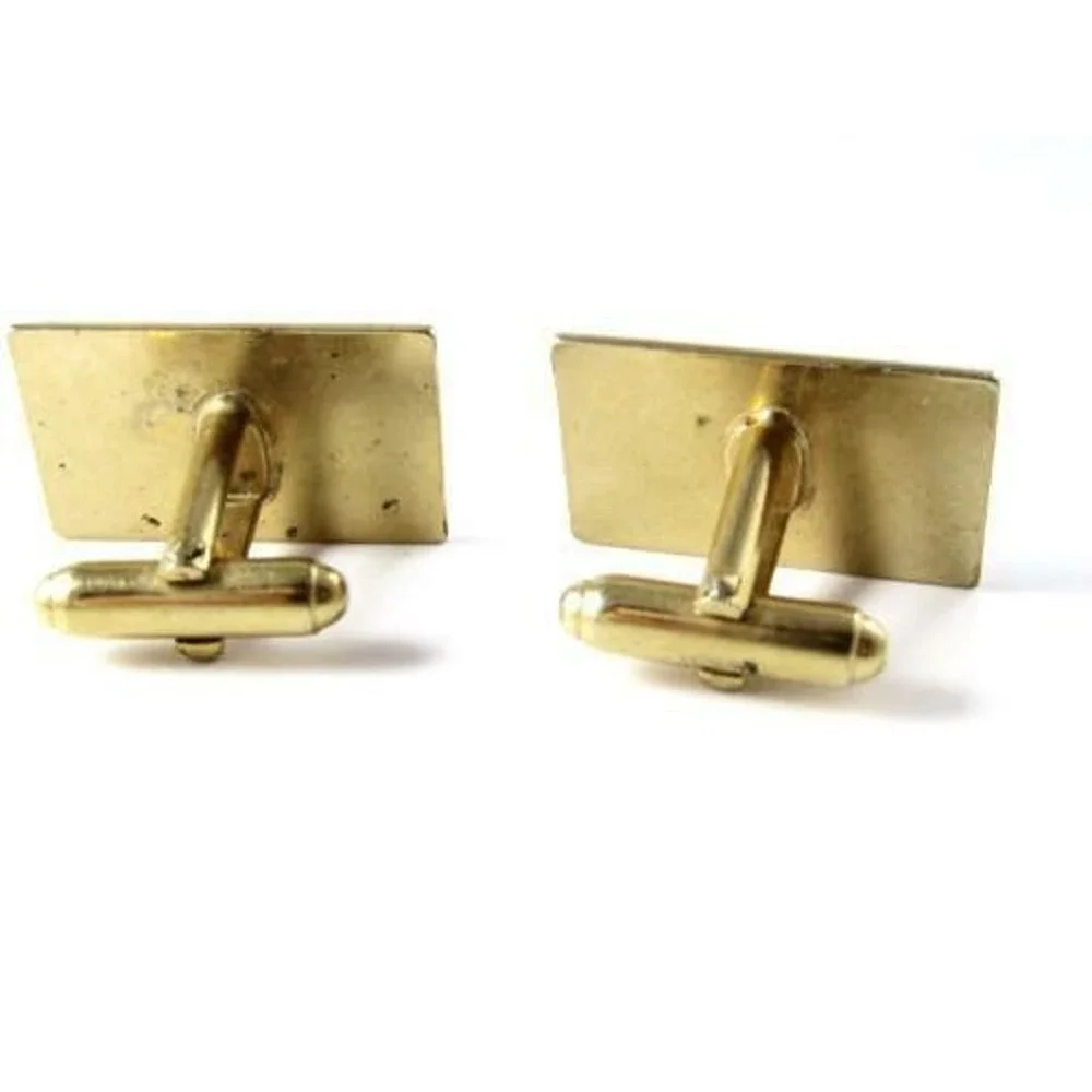 Quality‎ Vintage Blank Monogram Initials Gold Plated Star Design Cufflinks*E37