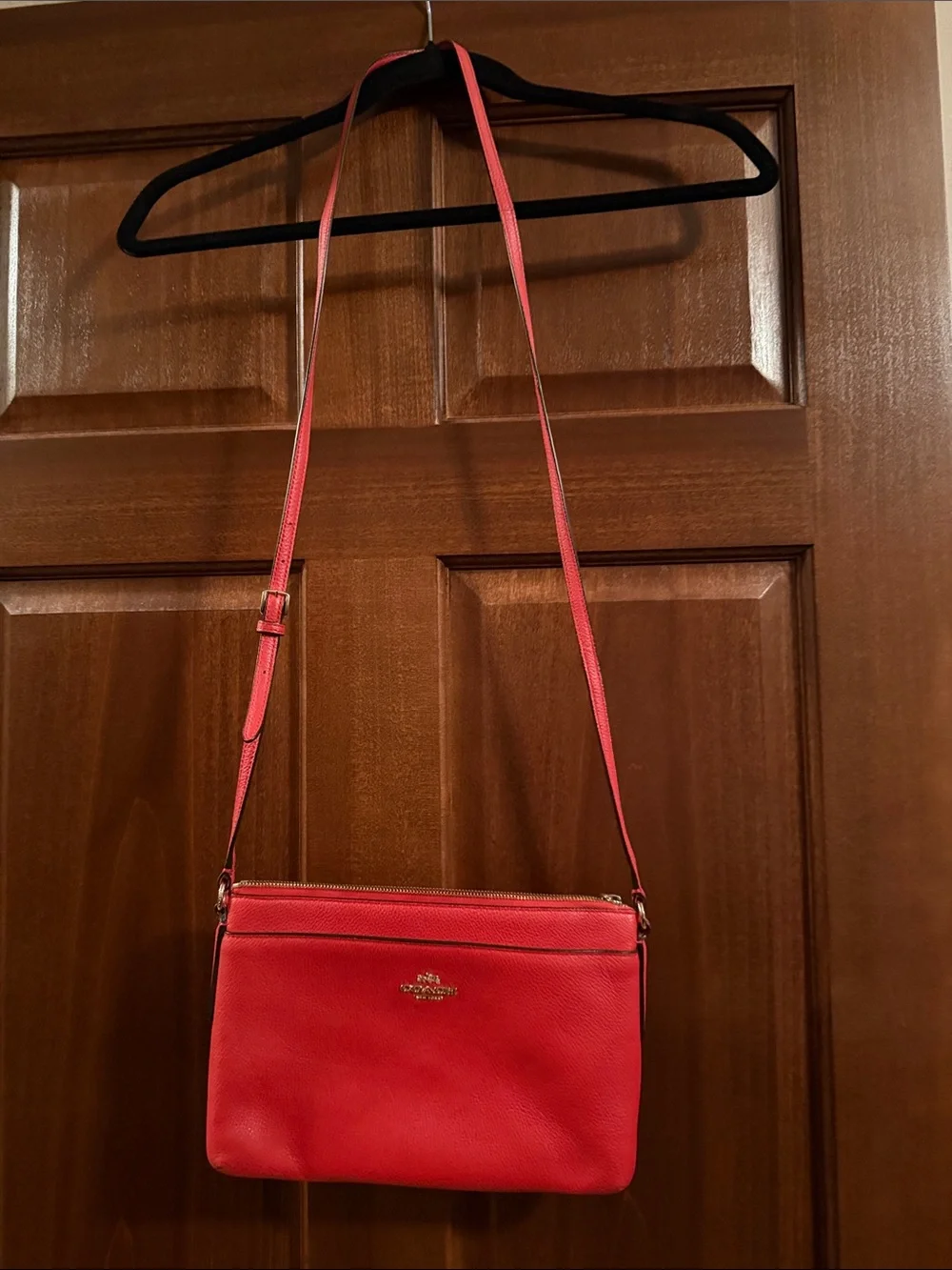 Coach Red Pebbled Leather Crossbody