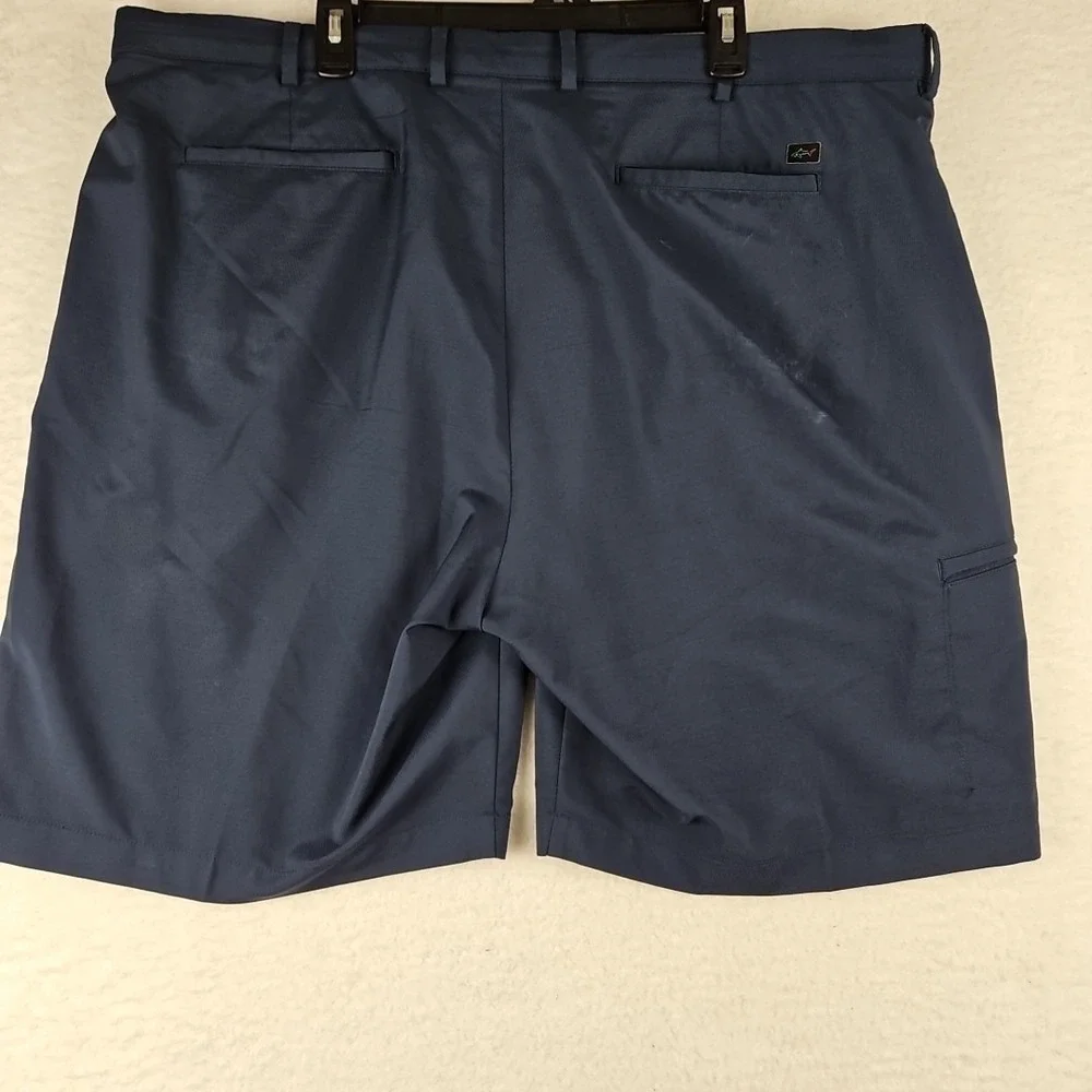 Greg Norman Mens Sz 42 Stretch Flat‎ Front Chino Diamond Pattern Golf Shorts